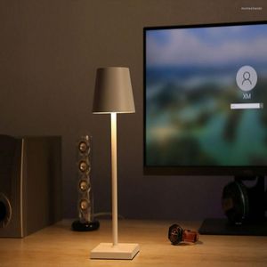 Tischlampen LED-Lampe Dimmen USB-Aufladung Eingebauter 3600-mAh-Akku Touch-Nachtlicht für Schlafzimmer El Restaurant Bar