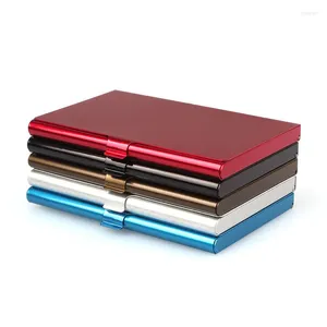 Gift Wrap 1 Pc Men Business Card Case Stainless Steel Aluminum Metal Box Cover Women Credit Holder