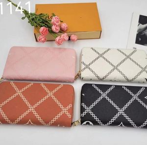 Limited Edition Letters Unisex Zipper Wallet Luxury Brand Litchi Grain Leather Multi Card Large Capacity Men's Clutch Bags Classic Designer Women's Portable Wallets