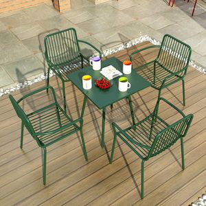 Camp Furniture Nordic Outdoor Table and Chair Home Home Whited Iron Courtyard Balconie Shop Commercial Street Metal