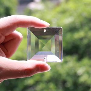 Avize Kristal Square Suncatcher AB Yüz Cam Prizma Parça Asma Sanat Diy lamba Aksesuarları 2 Delik 50mm