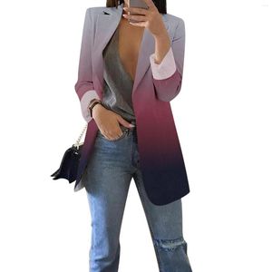 Dwuczęściowa sukienka bitowa płaszcz Kobiety Blazer z długim rękawem Otwórz przednią kurtkę kardigan Casual Work Office Regular Fit Business Sport