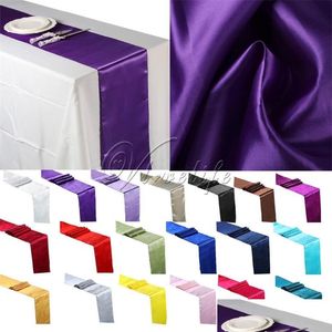 Table Cloth 10Pcs Satin Table Runners Wedding Party Event Decor Supply Fabric Chair Sash Bow Er Tablecloth 30Cm275Cm T200107 Drop De Dh0Ty