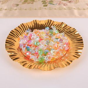 Plates Fruit Plate Wave Edge Candy Dish For Home Party Decoration Stainless Steel Fruits Tray Stylish Gifts TS2