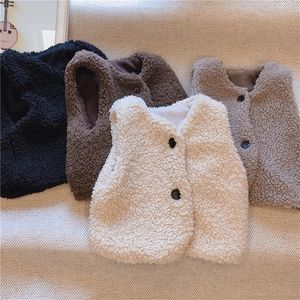 Gilet Bambino bambini ragazze ragazzi bambini inverno coreano lana di agnello ispessito caldo gilet bambino solido top senza maniche P4 264 221109