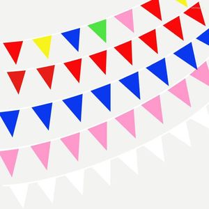 Party Decoration 13 Style 20 Flags Pink Silk Fabric Bunting Pennant Banner Garland Personlighet Birthday Wedding Home Accessories