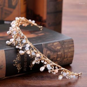 Coiffes Luxury Swan Swan Righestone Bridal Crown Tiaras Pearl Crystal Diadem Bride Bandeaux Accessoires de cheveux de mariage Gift