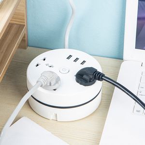 Power Cable Plug Round Universal Strip draagbare verlengkoord Socket USB Telefoonlader met Smart Home EU US UK AU