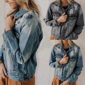 Qnpqyx novos fabricantes de jaquetas jeans femininas que vendem vendas MS Jean Jacket Hole no show thin cowboy casaco