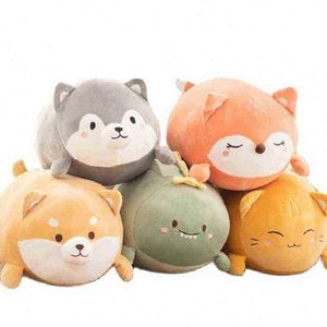 New 50Cm Cute Fat Round Husky Fox Shiba Inu Dog Cuddles Soft Doll Ornamental Cushion ldren Toys Birthday Gift J220729