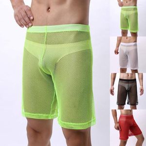 Underpants Qucik-Dry Boxershorts Мужчины чистые сетчатые шорты.