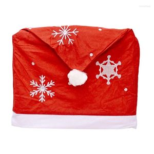 Coprisedia H051 Fodera per pranzo di Natale squisita Fiocco di neve stampato Decorazione per interni natalizi Forniture per bomboniere