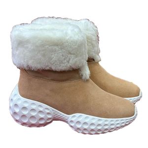 Designe Women Platform Boot Woman Winter Ankle Australia Snow Boots Thick Bottom Real Leather Warm Fluffy Booties With Fur