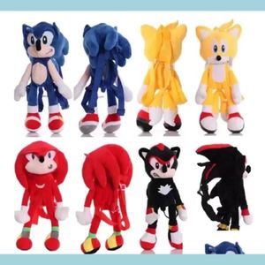 Movies Tv Plush Toy D Sonic Plush Toys Backpack Soft Stuffed Animals Doll Hedgehog Figure School Bags For Kids Christmas Gifts Dr Dhxd0