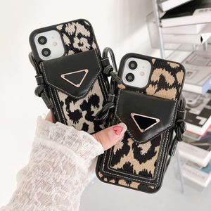 Leather Designer Phone Cases For Iphone Pro Max 13 12 11 Sets Max Leopard Pattern Shockproof Convient 22110903CZ