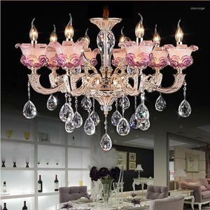 Kronleuchter Art Deco Zeitgenössischer prächtiger eleganter Kerzenkristall-Kronleuchter mit glänzendem Glaslampenschirm El Villa Living