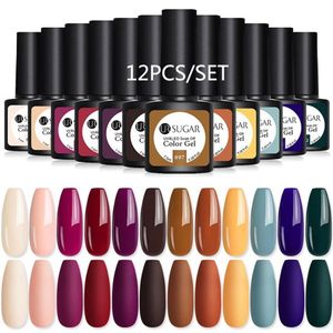 Kits de arte de u￱as Ur Colors de az￺car Gel Polache Set Semi Permanente UV LED Varniz para Manicure Sumuming Kit Base Top Coat2927
