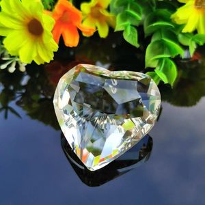 Chandelier Crystal 3D Heart Shape Pendant Glass Clear Crystals Suncatcher Prisms Hanging DIY Wedding Home Decor 45mm