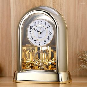 Table Clocks European Classical Crystal Clock Living Room Office Mute Modern Fashion Desk Creative Home Tabletop Decoration