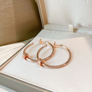Luxury Brand Designer Hoop Earrings Top V Gold Plated Round Spring Charm Big Circle Loop Earrings For Women Jewelry Party Gift Wedding Engagement With Box