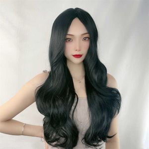 Hair Lace Wigs Wig Women's Medium Curly Black Big Wave Long Hair Mechanism Headgear