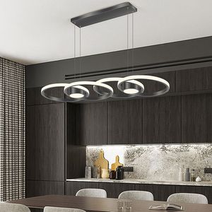 Lampade a sospensione a LED Dimmerabili Cerchi moderni Sala da pranzo Lampadari a soffitto Ristorante Cucina Isola Soggiorno Lampada a sospensione per interni