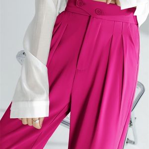 Frauen Hosen Capris Frau Hose Anzüge Koreanischen Stil Elegante Gerade Sommer Casual Outfits Klassische Weiß Breite Hohe Taille 221109