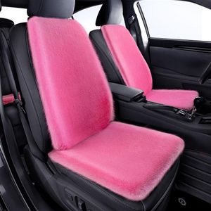 Autositzabdeckungen Fashion Pl sch Cover Universal Pink Beige Blue Artificail Kissen Winter Warm Protector2320