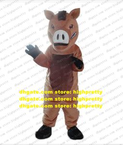 Brown Wild Boar Mascot Costume Adult Cartoon Character Outfit Suit Sarge Family Gathering Graduation Party ZZ7871