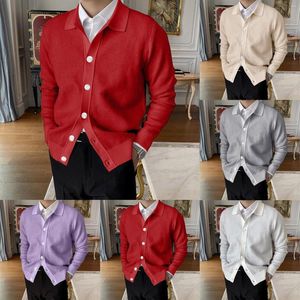 Men's Sweaters Sweater Cardigan For Men Mens Fashion Casual Knit Yarn Lapel Button Long Sleeve Jacket Pattern