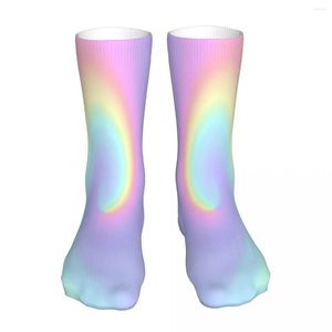 Skarpetki męskie lekkie pastel spiral rzut Rainbow gradient kolorowe skarpetki kobiety poliestrowe pończochy konfigurowalne hip hop