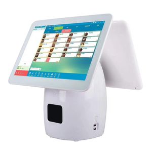 HSPOS 15 6 '' Dual pantalla táctil Cash Machine Pos Cash Register Machine HS-SJ880-7 Soporte para ejecutar cualquier restaurante Softeare221W