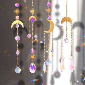 Dekorativa figurer Crystal Wind Chime -fönster hängande prydnad Hushåll Trädgårdsdekoration Gift Sol ljus som fångar prismor hängen