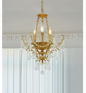 Candelabros nórdicos de cobre, accesorio de iluminación, candelabro de vela de cristal para sala de estar, lámpara Kroonluchter para niños