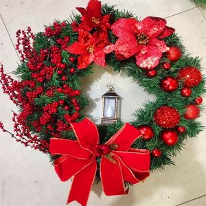 装飾的な花の花輪エレガントな赤いクリスマスシャンパンゴールド窓ドアウォールオーナメントデコレーションホームハロウィーン装飾ギフト221109