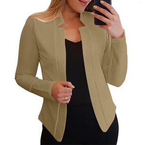 Zweiteiliger Trenchcoat mit Knopfleiste für Damen, lässig, einfarbig, langärmelig, vorne offen, gekerbter Kragen, Anzug, Strickjacke, Büro-Damenjacke, tägliche Arbeit