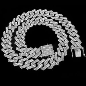 Anhänger Halsketten Hohe Qualität Iced Out Männer Schmuck 5A CZ Hip Hop Bling Micro Pave 19mm Kubanische Link Kette große Schwere Klobige Halskette Für 224D