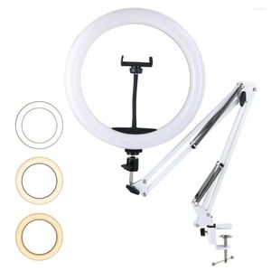 Flash Heads Profissional LED Selfie Ring Light Camera Phone USB Lamp Pography with Long Arm Holder Stand for YouTubeVK