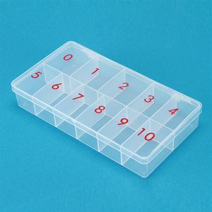 2 5 10 pezzi SCATOLA VUOTA IN PLASTICA CON NUMERO 0-10 CUSTODIA PER STRUMENTO DA SALONE NAIL ART - 540 PZ PUNTE FALSE283O