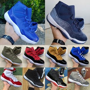 Basketball Shoes High Cut Jumpman Velvet Heiress Velvet Midnight Navy Suede Spaces Jams s XI Sports Sneaker Size
