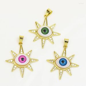 Pendant Necklaces 10 Pcs Turkish Eyes Jewelry Pave Zircon Accessories Star Style Pendatn For Making 90105
