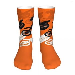 Herrensocken Orange Dirt Bike Motocross MX Racing Socke Herren Damen Polyesterstrümpfe Anpassbar Lustig