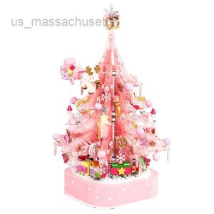 Kerstspeelgoed Crystal Christmas Tree Light Music Box Building Block Assembled Educational Toy Girl Gift L221109