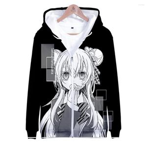 Heren Hoodies Happy Sugar Life Anime Rits Unisex Mode Zip Up Sweatshirt Satou Matsuzaka Patroon 3D Gedrukt Herfst Uitloper