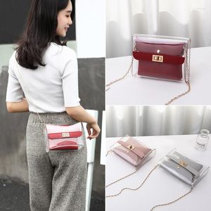 Akşam çantaları pvc berrak kadın çanta çanta moda şeffaf omuz crossbody bayanlar messenger rahat alışveriş küçük çantalar