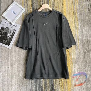 Мужские рубашки женская футболка Adererror Высокая кисточка вышивка высокого качества промыла длинные бахромы, чтобы освободить старые топы.