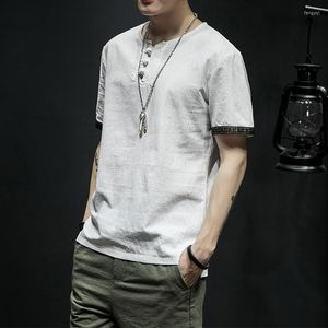 Abbigliamento etnico Camicia in lino Maschile Colletto alla coreana Camicie per uomo Abbigliamento 2022 Orientale Uomo cinese tradizionale TA388
