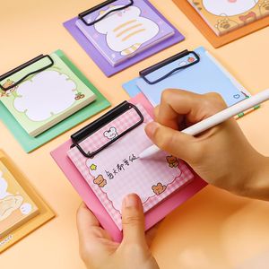 Sheets/Pads Cartoon Board Clip Notepad Book Student INS Girl Heart Memo Sticky Note Learning Office Non-Sticky Message Paper