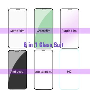 Odbiornik odbiornika Pełna pokrywa szklana szklana dla iPhone'a 11 13 14 Pro Max 7 8 6 Plus X XR XS Max 12 Mini elektrostatyczna folia ochronna