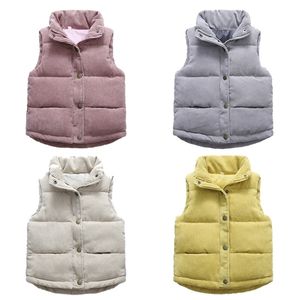 Gilet Autunno Velluto a coste Ragazze Gilet caldo Inverno Ragazzi Addensare Bambini Capispalla Bambini Giacche in cotone per 2-10 anni 221109